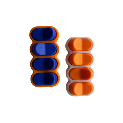 Bradey Clickkey fidget clicker 4 knoppen wit oranje oranje blauw