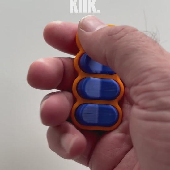 Bradey Clickkey fidget clicker 4 knoppen oranje blauw