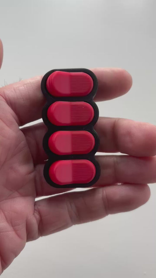 Bradey Clickkey fidget clicker 4 knoppen zwart rood