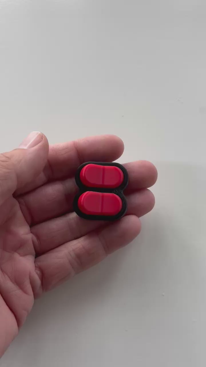 Bradey Clickkey fidget clicker 2 knoppen zwart rood